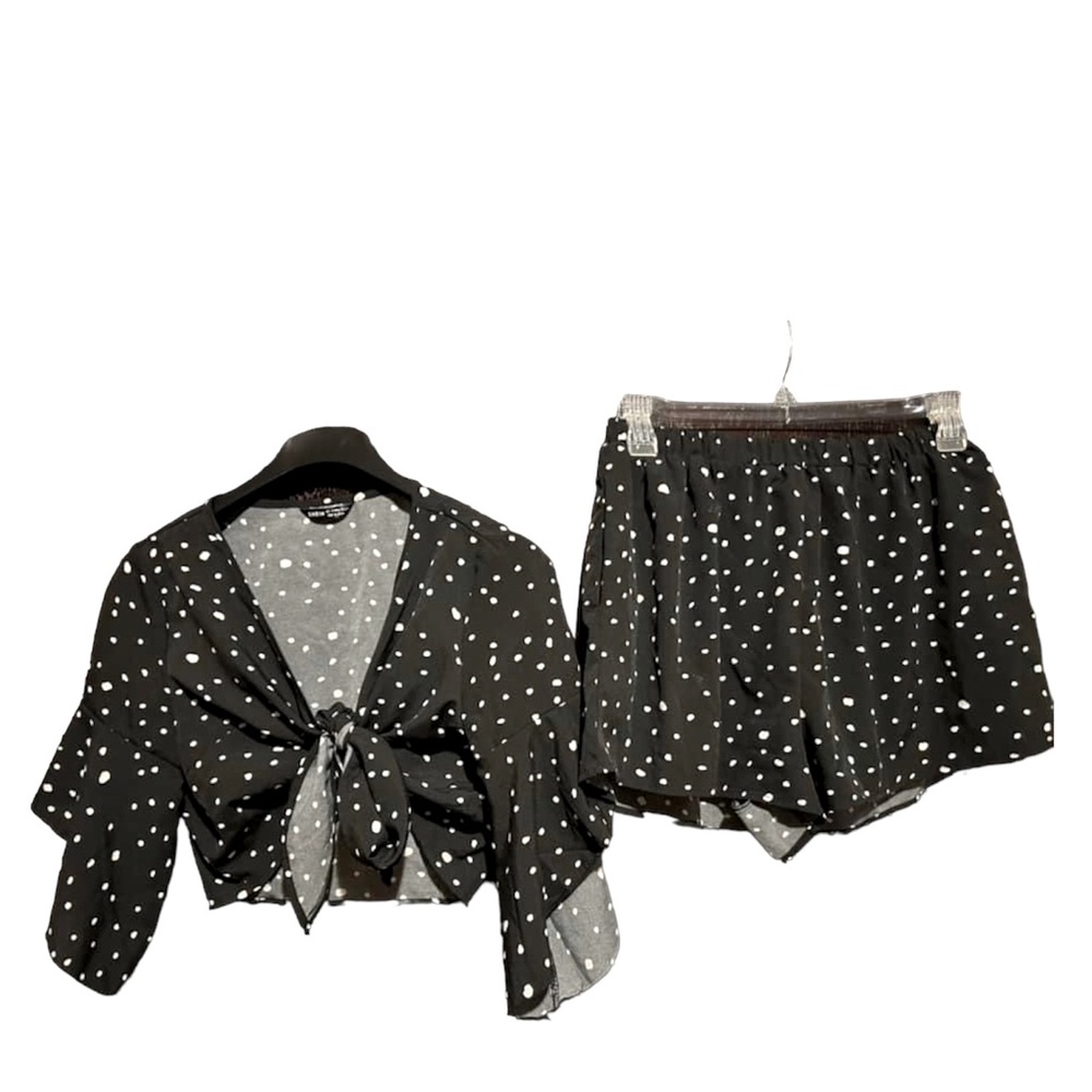 SheIn Tie Front Top & Short Set